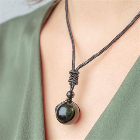 Magical black obsidian pendant